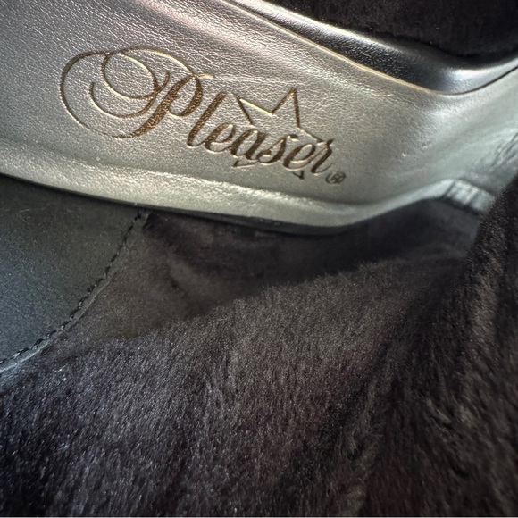 Pleaser Delight 1008 Silver Sequin Chrome Platform High Heel Ankle Boots - Picture 5 of 10